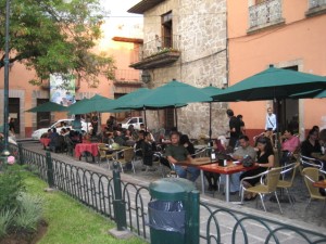 Plaza de las Rosas in a pleasant evening (7.50 pm) in Morelia